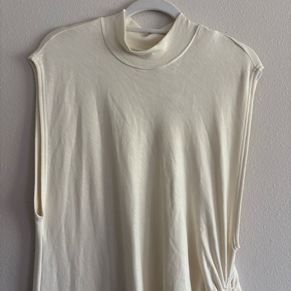 NWT Daily Practice by Anthropologie Mock-Neck Ruched Midi Dress Women’s 2X White - Picture 5 of 9